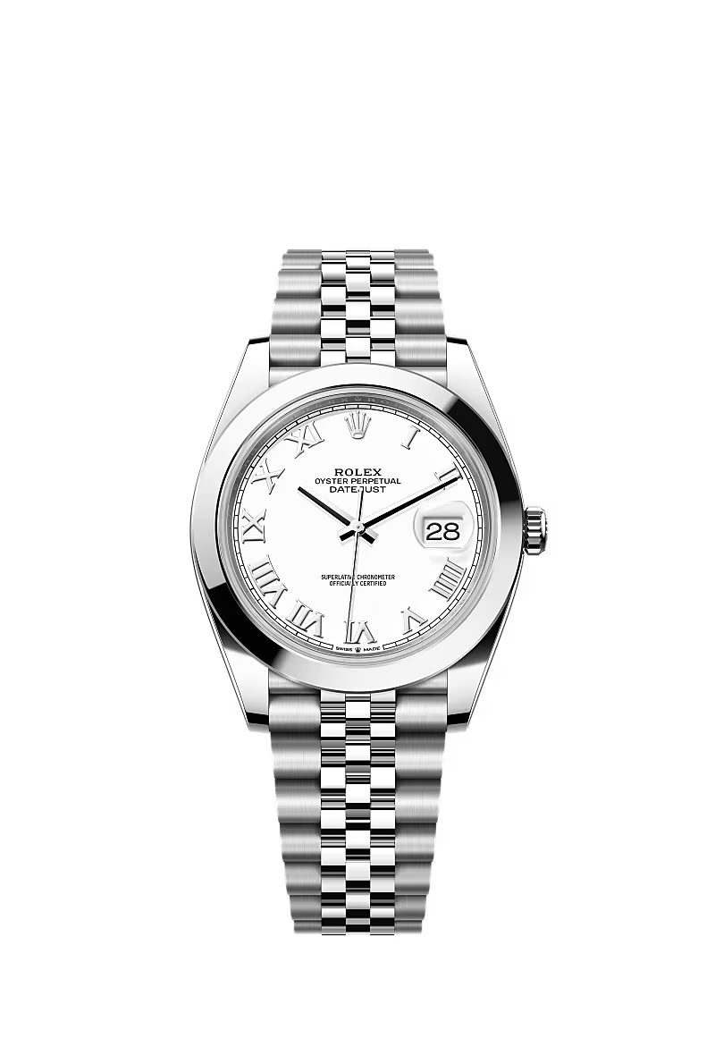 Men’s Datejust 41 Ref. 126300 Automatic Watch in Oystersteel (White Dial, Jubilee Bracelet)
