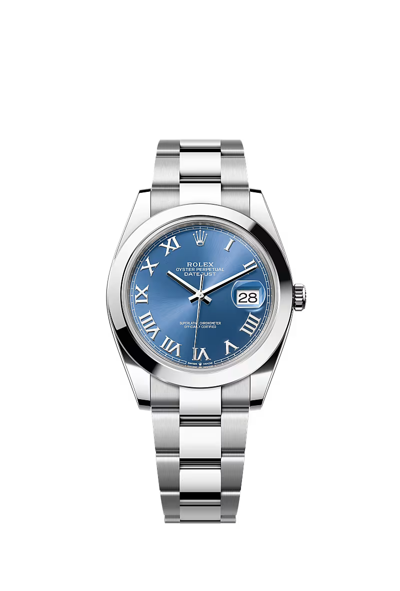 Men’s Datejust 41 Ref. 126300 Automatic Watch in Oystersteel (Azzurro Blue Dial)
