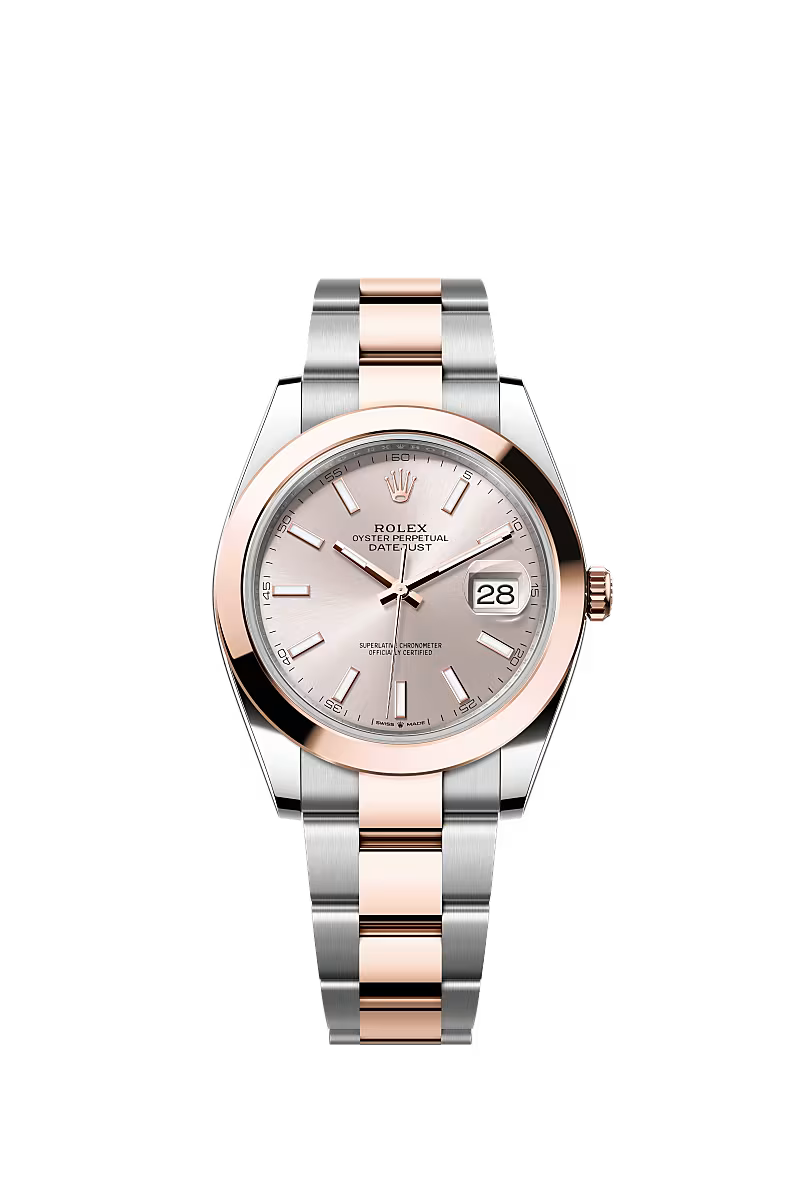 Men’s Rolex Datejust 41 126301 Automatic Watch – Sundust Dial with Everose Rolesor Oyster Bracelet