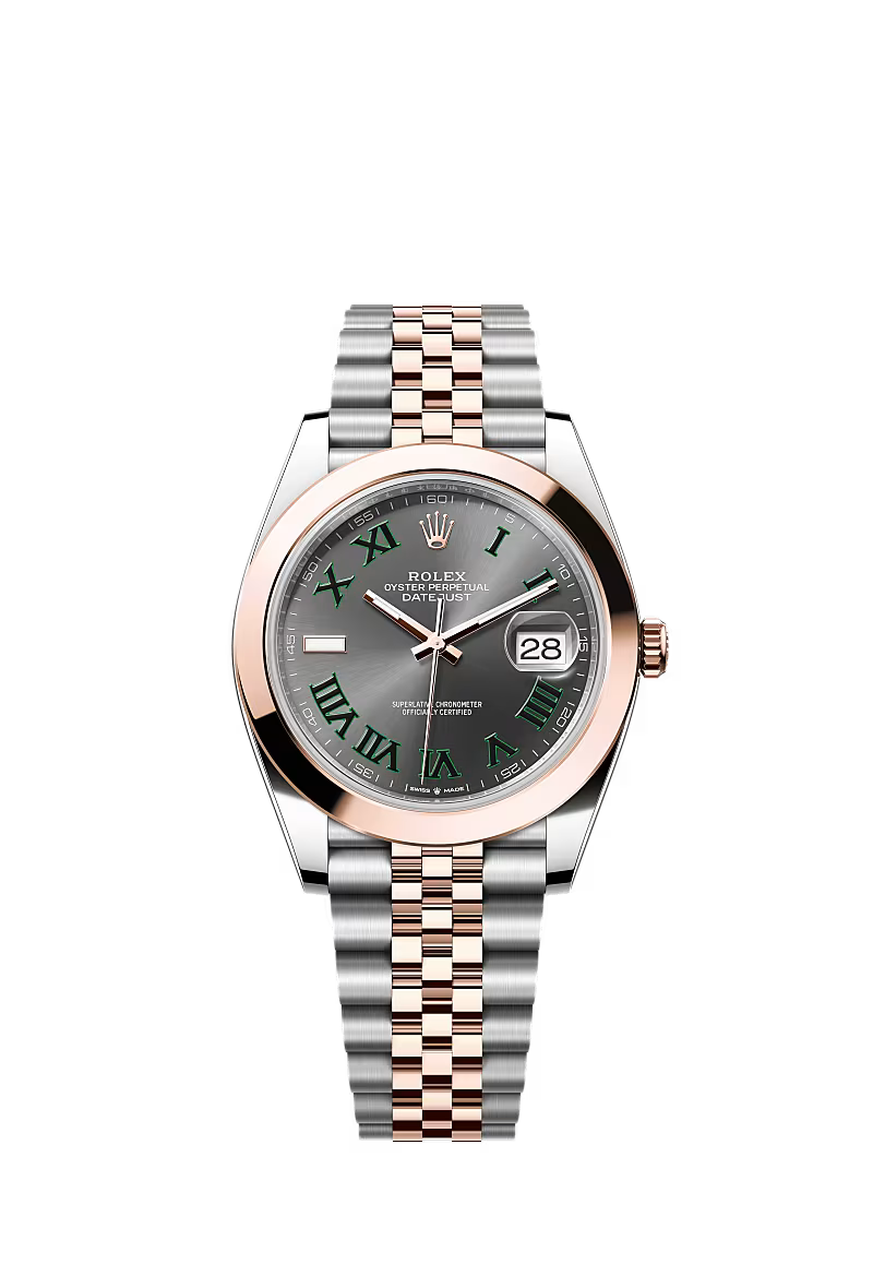 Men’s Rolex Datejust 41 126301 Automatic Watch – Slate Dial with Everose Rolesor Jubilee Bracelet
