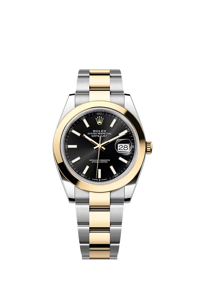 Men’s Datejust 41 Ref. 126303 – Yellow Rolesor, Bright Black Dial, Oyster Bracelet