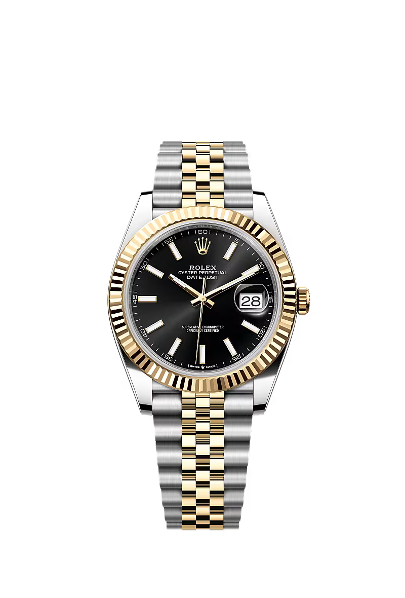 Men’s Rolex Datejust 41 Ref. 126333 Oystersteel & Yellow Gold Watch – Bright Black Dial
