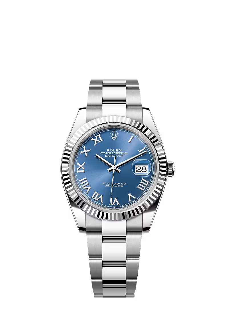 Men’s Datejust 41 Ref. 126334 Automatic Watch in White Rolesor (Azzurro Blue Dial, Oyster Bracelet)