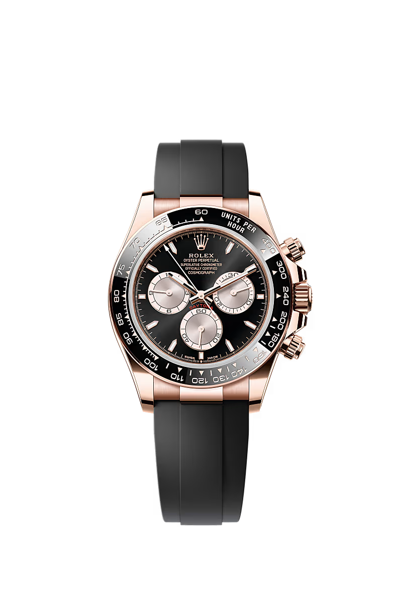 Men’s Rolex Cosmograph Daytona 126515LN Sundust & Black Dial 18 kt Everose Gold with Oysterflex