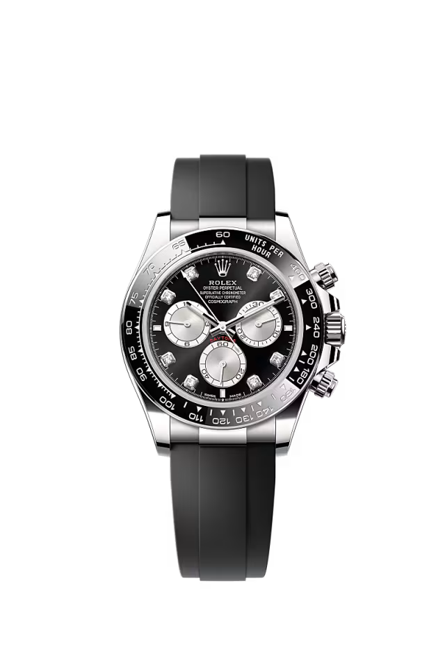 Men’s Rolex Cosmograph Daytona 126519LN – Bright Black & Steel Dial with Diamonds, White Gold
