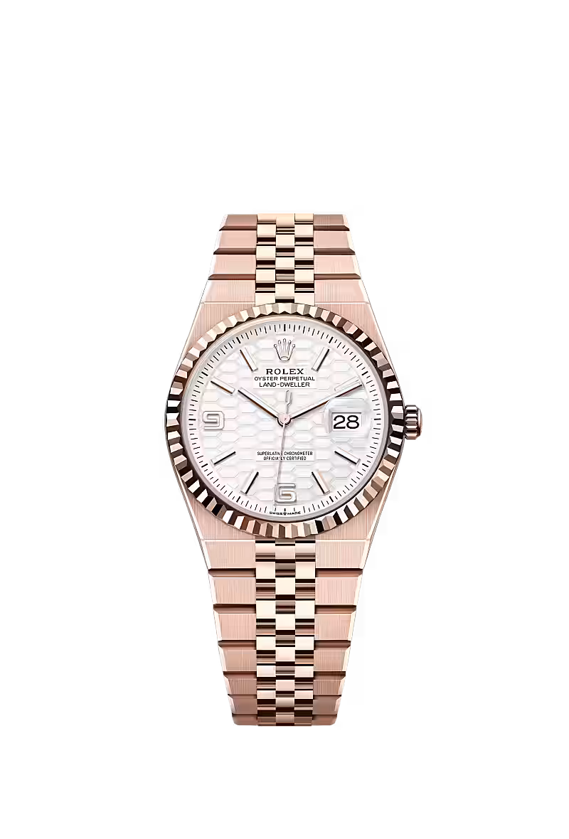 Men’s Rolex Land-Dweller 36 Ref. 127235 Everose Gold Automatic Watch - Zeuskicks