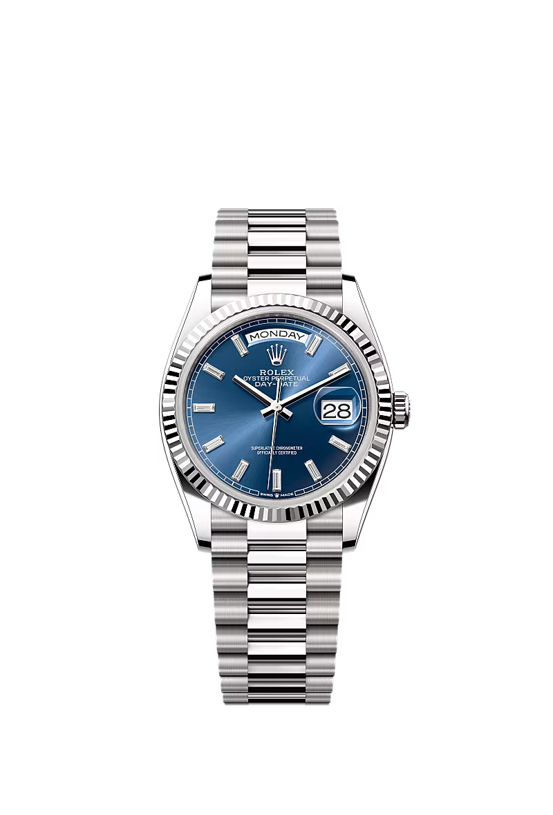 Men’s Rolex Day-Date 36 Ref. 128239 White Gold & Diamond Automatic Watch - Zeuskicks