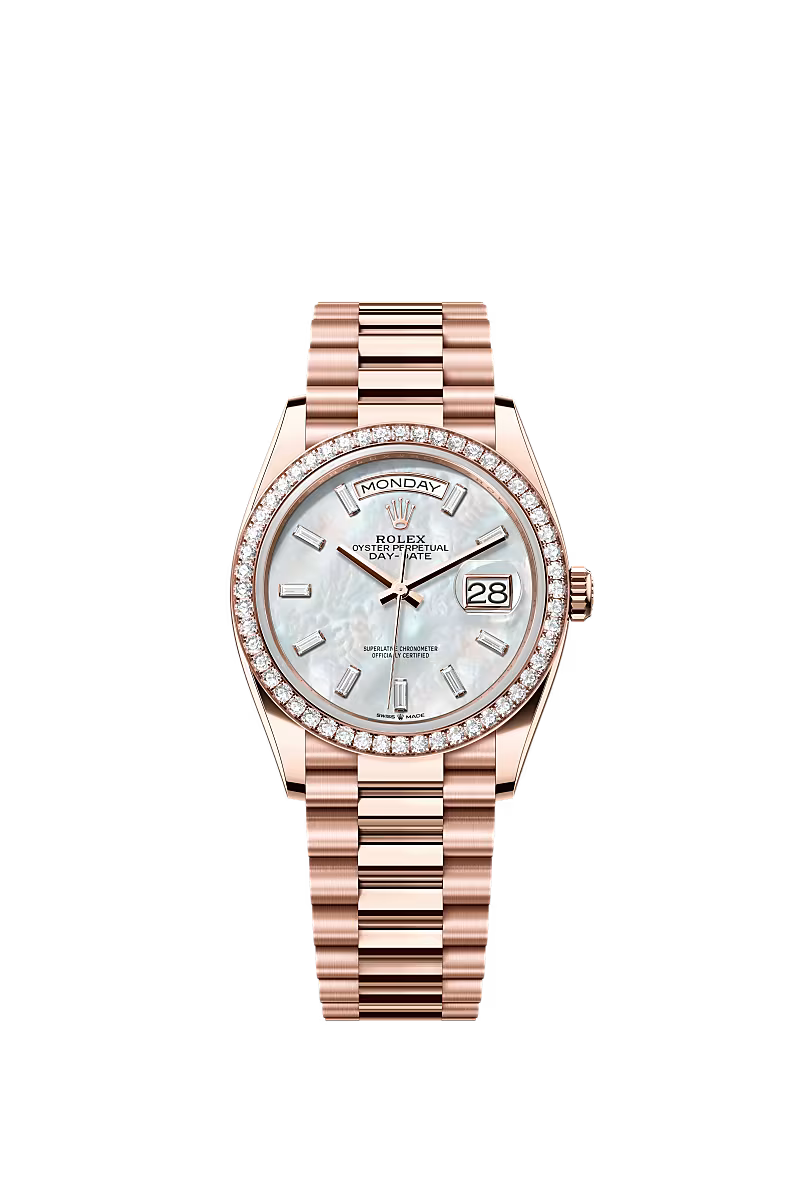 Men’s Rolex Day-Date 36 128345RBR Automatic Watch – Everose Gold & Diamonds - Zeuskicks