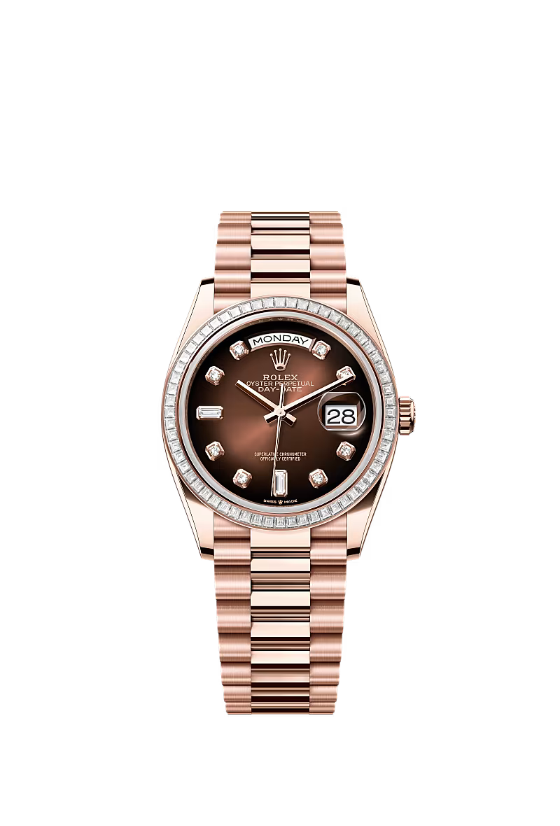 Rolex Day-Date 36 128395TBR Everose Gold Brown Ombre Dial - Zeuskicks