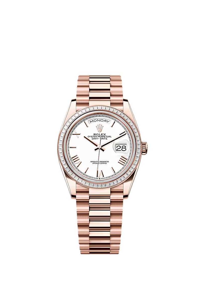Rolex Day-Date 36 128395TBR Everose Gold White Dial - Zeuskicks