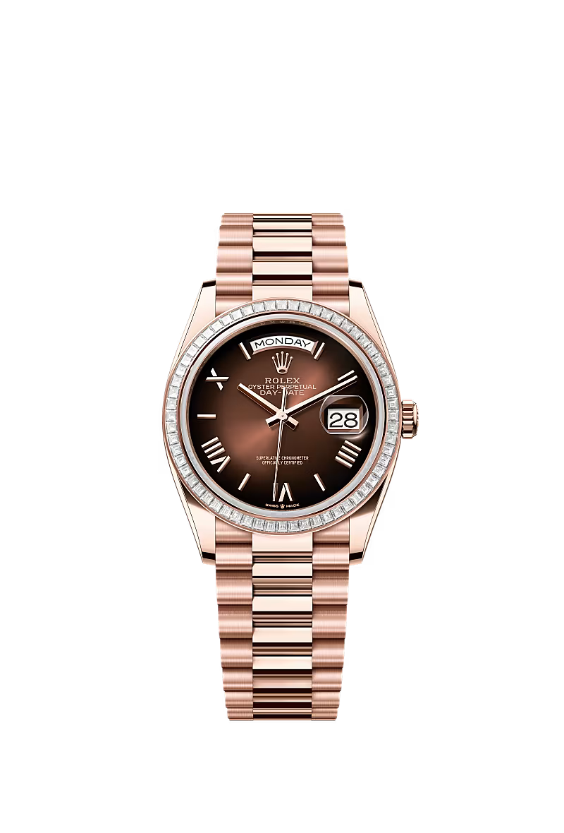 Rolex Day-Date 36 128395TBR Everose Gold Diamond Dial - Zeuskicks