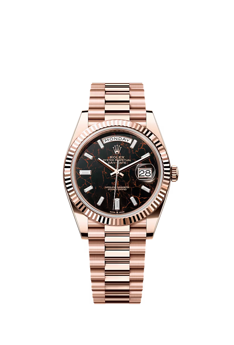 Men’s Rolex Day-Date 40 Oyster 40 mm Eisenkiesel Diamond Dial - Zeuskicks