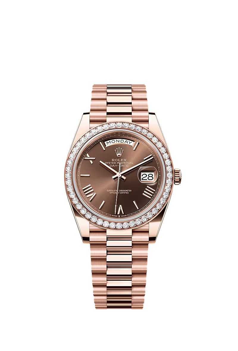Men’s Rolex Day-Date 40 228345RBR Automatic Watch – Everose Gold & Diamonds - Zeuskicks