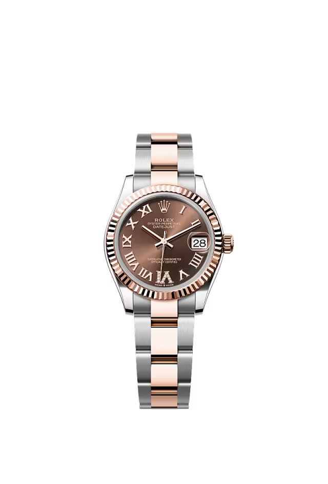 Women’s Rolex Datejust 31 278271 Oystersteel & Everose Gold Automatic Watch – Chocolate Dial with Diamonds