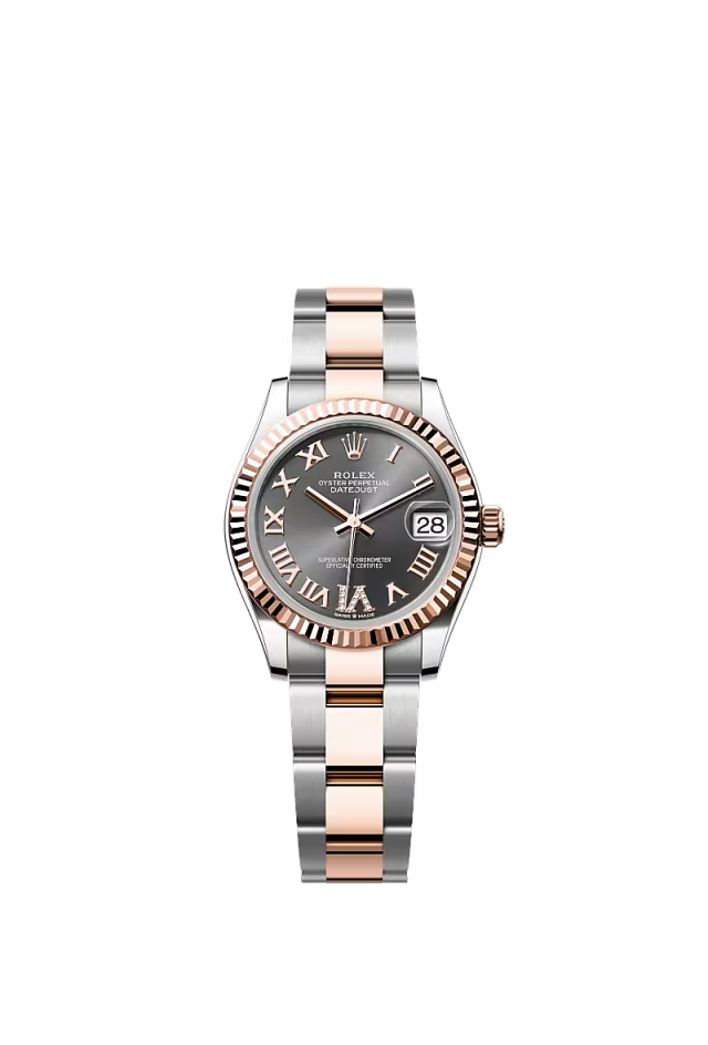 Women’s Rolex Datejust 31 278271 Oystersteel & Everose Gold Automatic Watch – Slate Dial with Diamonds
