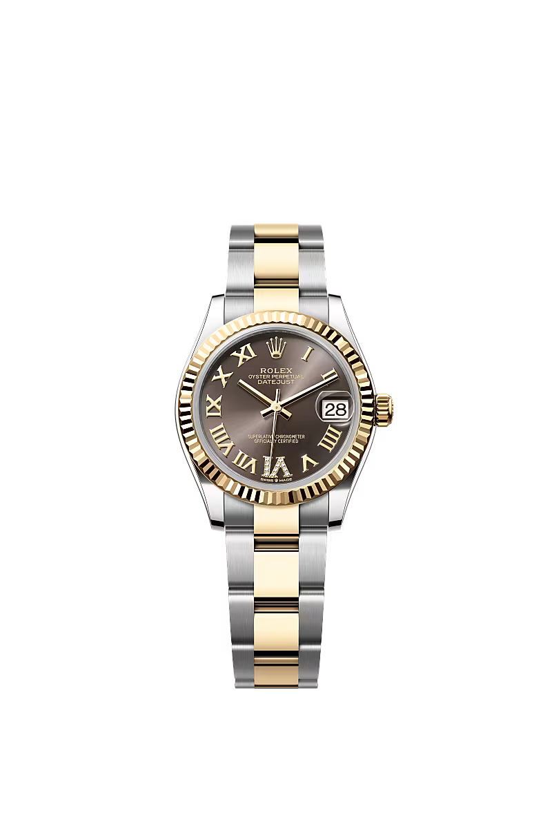 Women’s Rolex Datejust 31 Ref. 278273 – Yellow Rolesor, Dark Grey Diamond Dial (Large VI), Oyster Bracelet