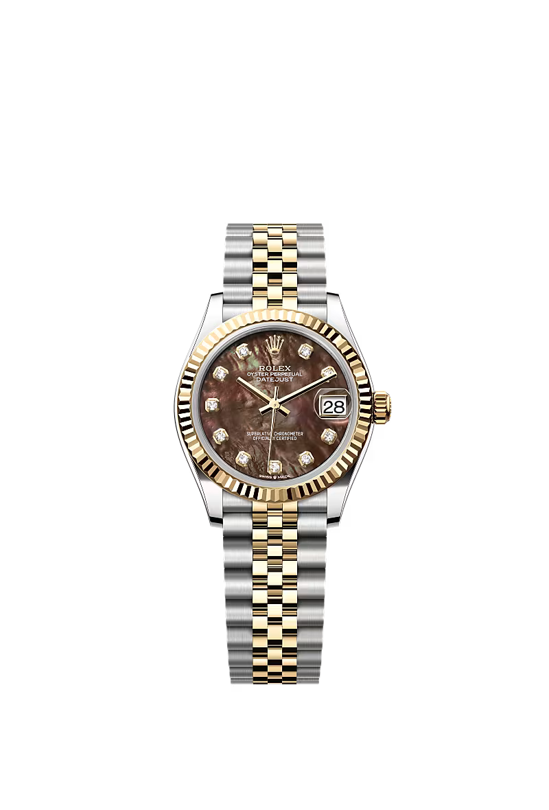 Women’s Rolex Datejust 31 Ref. 278273 – Black Mother-of-Pearl Dial, Yellow Rolesor, Jubilee Bracelet