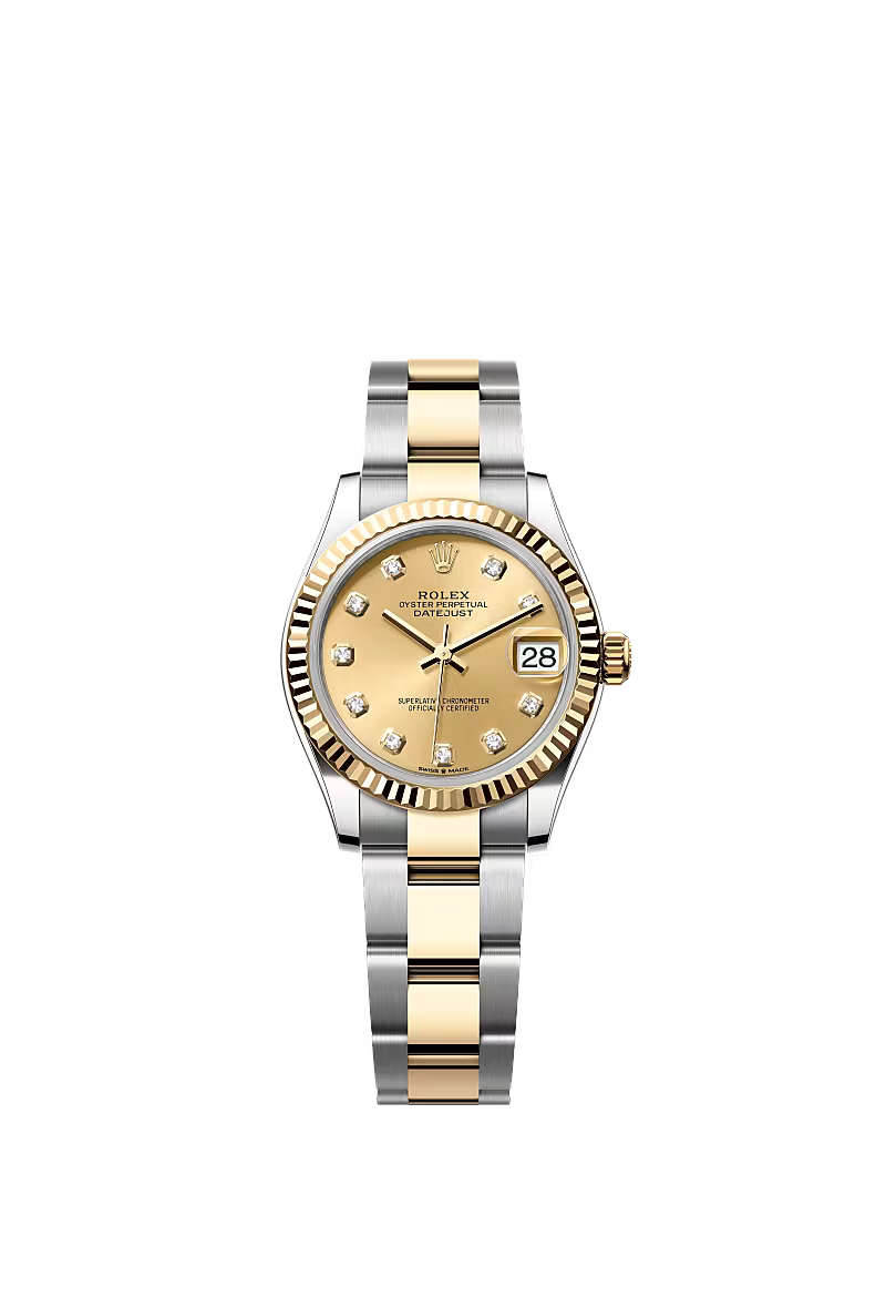 Women’s Rolex Datejust 31 Ref. 278273 – Yellow Rolesor, Champagne Diamond Dial, Oyster Bracelet