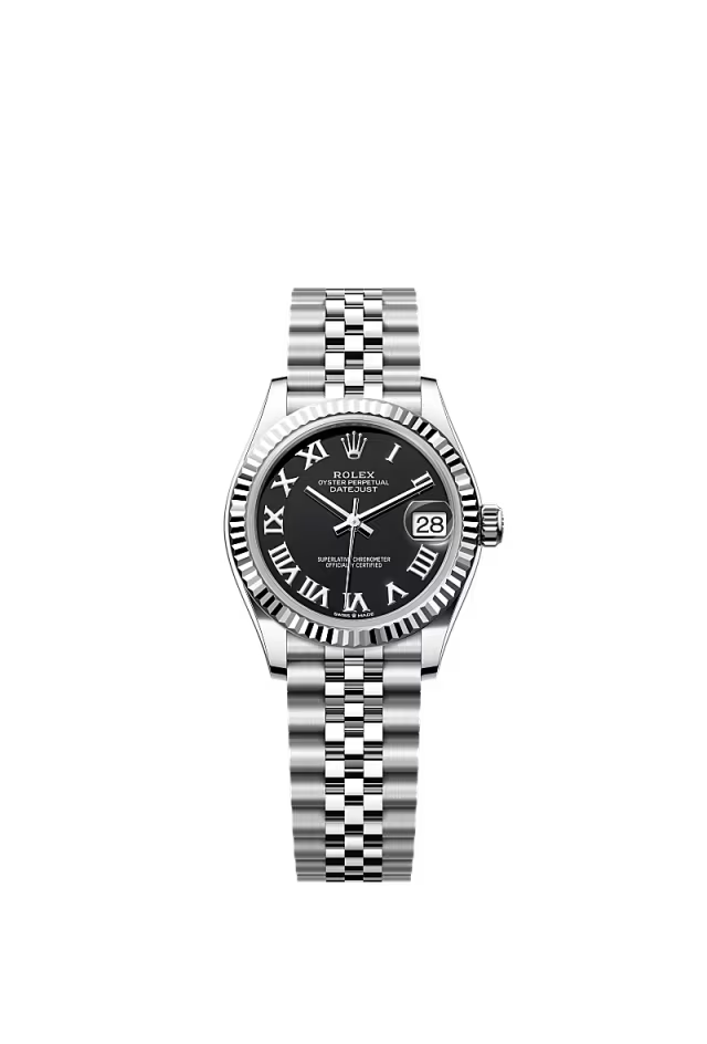 Women’s Rolex Datejust 31 31 mm Oystersteel & White Gold Bright Black Dial Watch - Zeuskicks