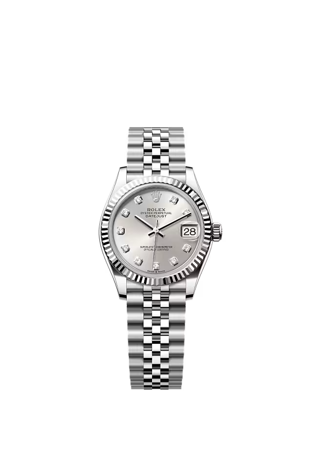 Women’s Rolex Datejust 31 31 mm Oystersteel & White Gold Silver Diamond Dial Watch - Zeuskicks