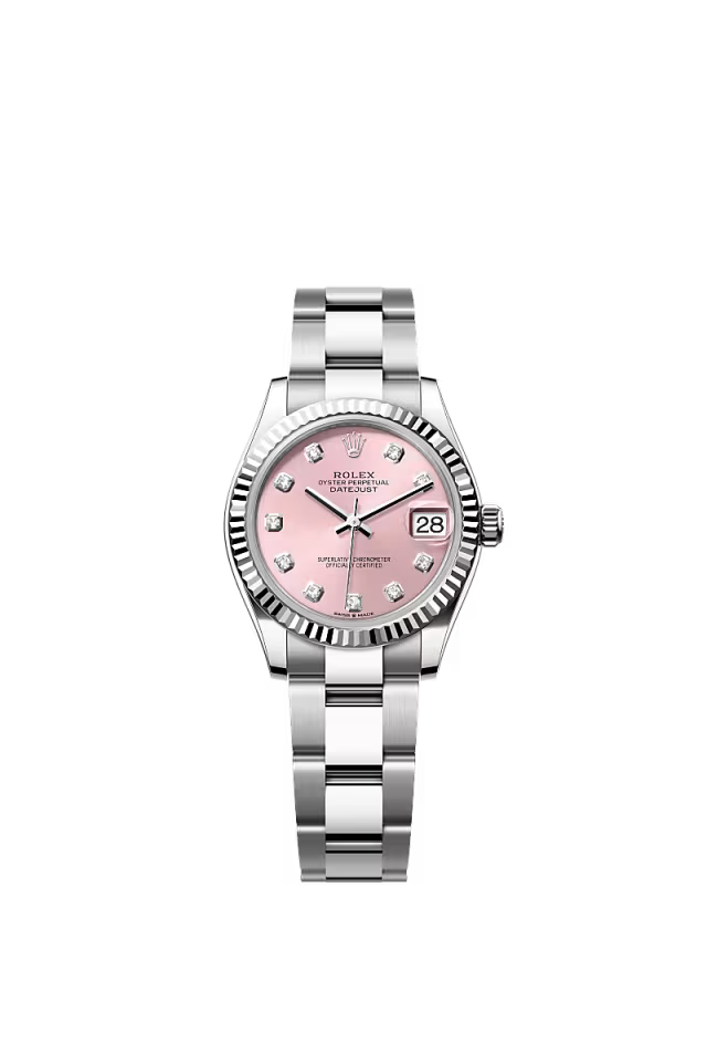 Women’s Rolex Datejust 31 31 mm Oystersteel & White Gold Pink Diamond Dial Watch - Zeuskicks