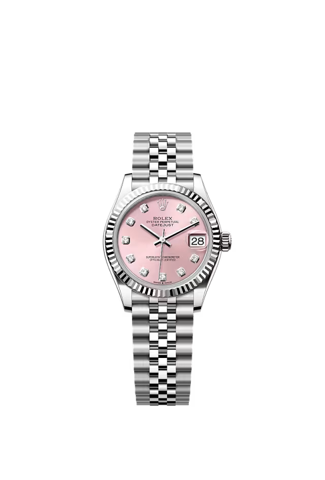 Women’s Rolex Datejust 31 31 mm Oystersteel & White Gold Pink Diamond Dial Watch - Zeuskicks