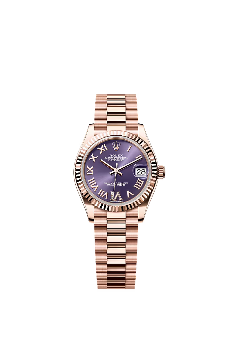 Women’s Rolex Datejust 31 278275 – Aubergine Diamond Dial, Everose Gold