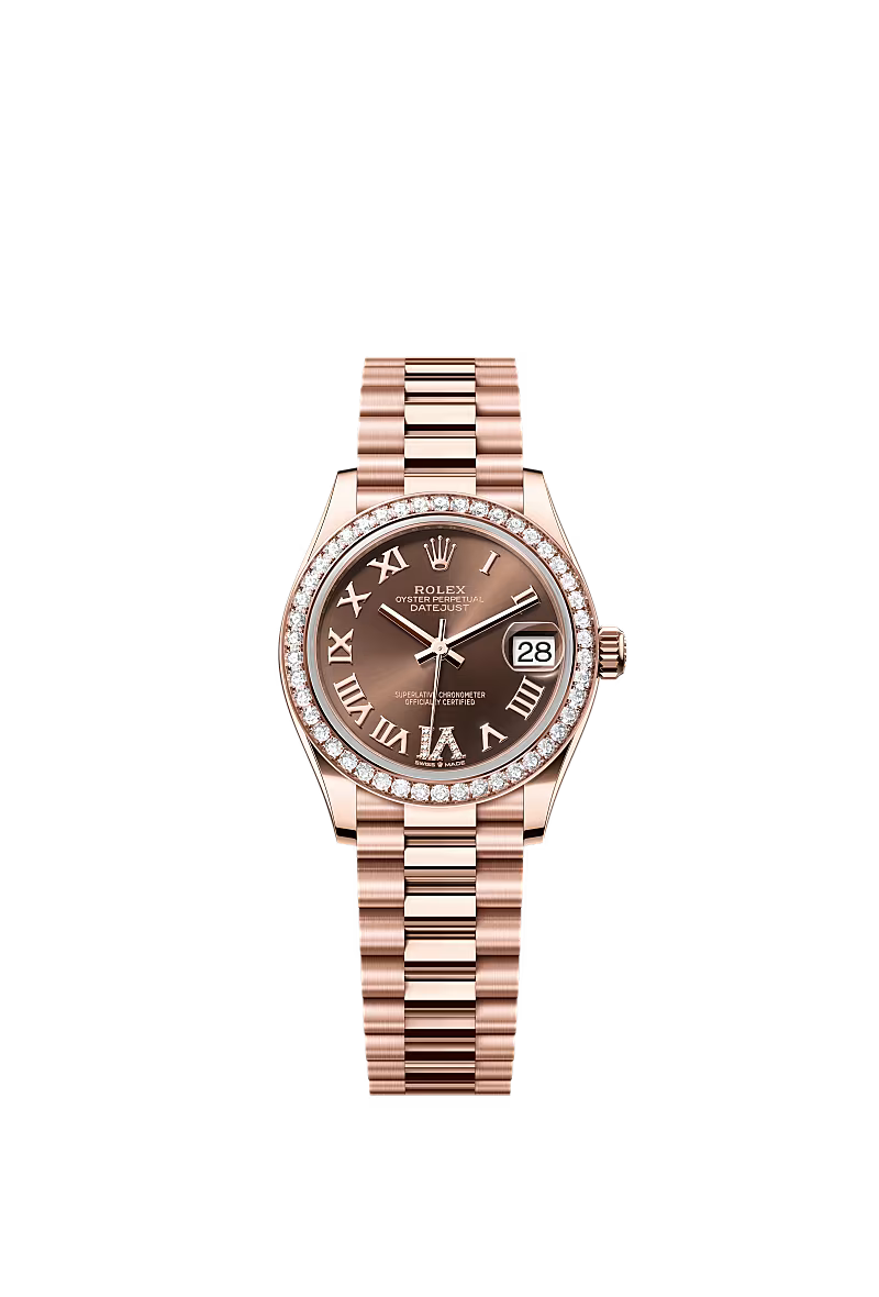 Women’s Rolex Datejust 31 Everose Gold & Diamond Automatic Watch – Chocolate Dial