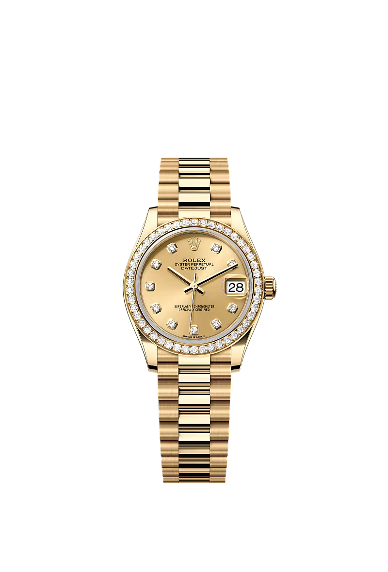 Women’s Rolex Datejust 31 278288RBR – Champagne Diamond Dial, Yellow Gold