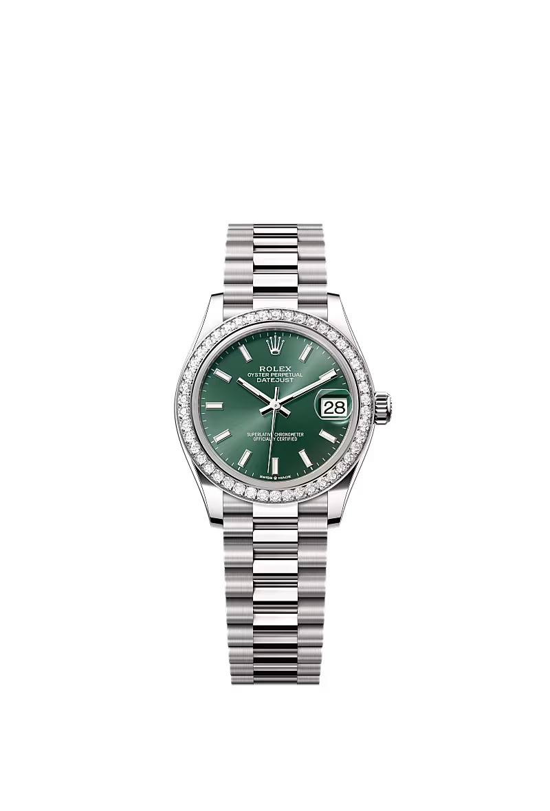 Women’s Rolex Datejust 31 278289RBR White Gold & Diamond Automatic Watch – Mint Green Dial
