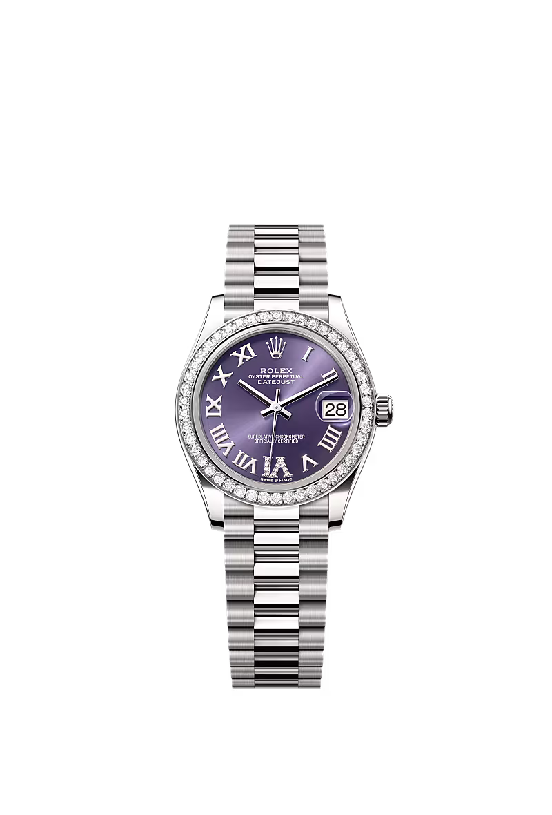 Ladies’ Rolex Datejust 31 278289RBR White Gold Aubergine Diamond Watch