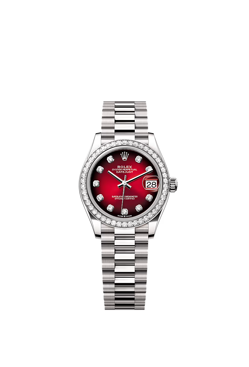 Women’s Rolex Datejust 31 278289RBR White Gold & Diamond Automatic Watch – Red Ombré Diamond Dial