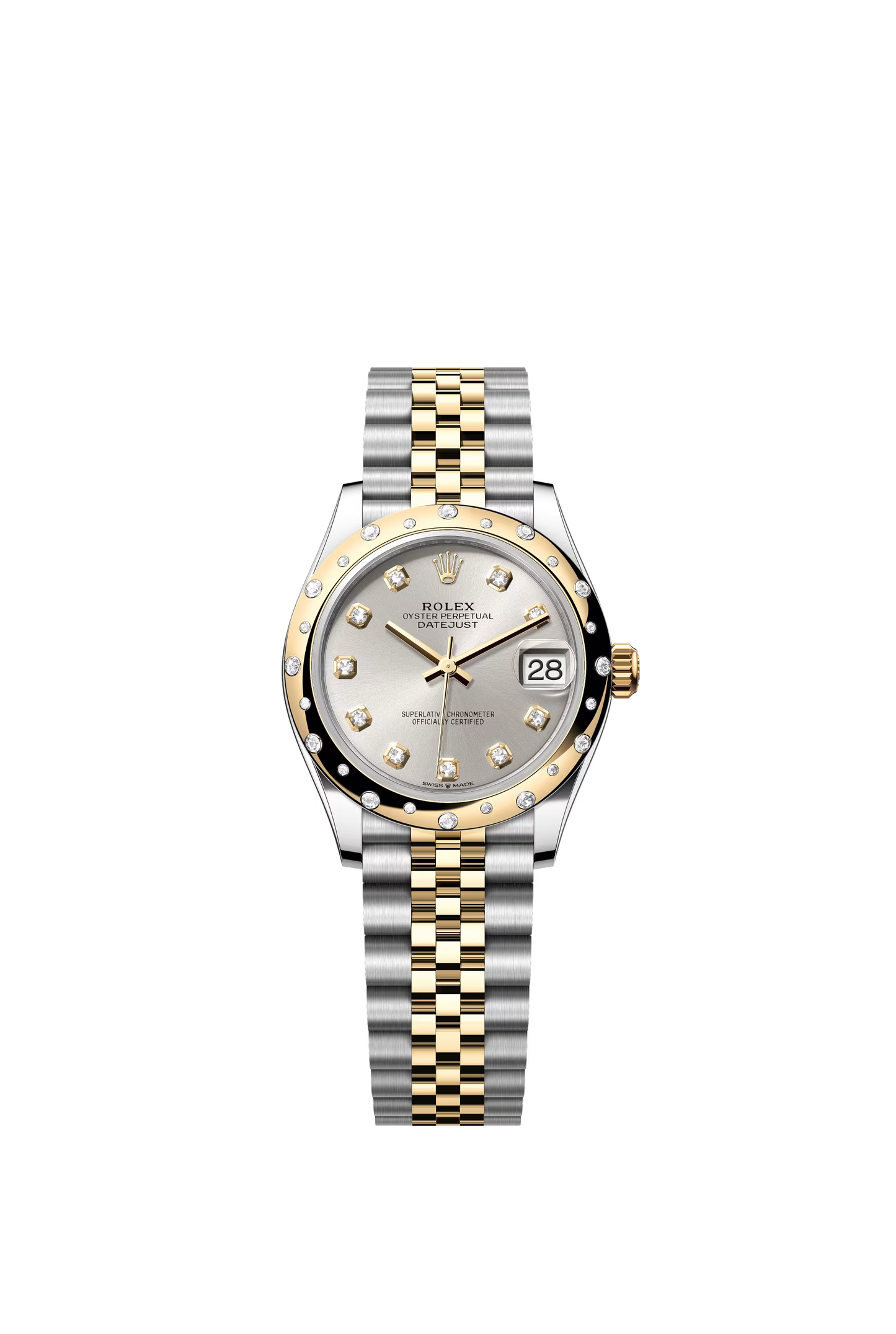 Women’s Rolex Datejust 31 Ref. 278343RBR – Yellow Rolesor, Silver Diamond Dial, Jubilee Bracelet