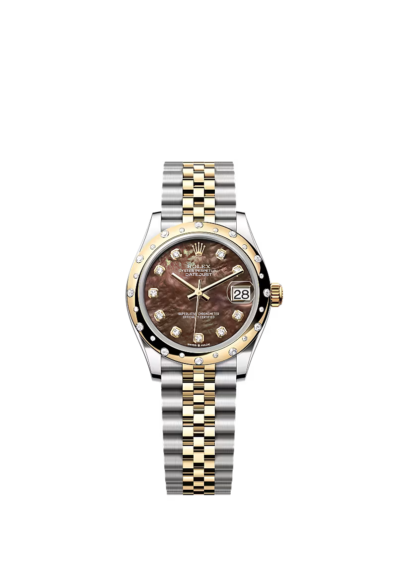 Women’s Rolex Datejust 31 Ref. 278343RBR – Yellow Rolesor, Black Mother-of-Pearl Diamond Dial, Jubilee Bracelet