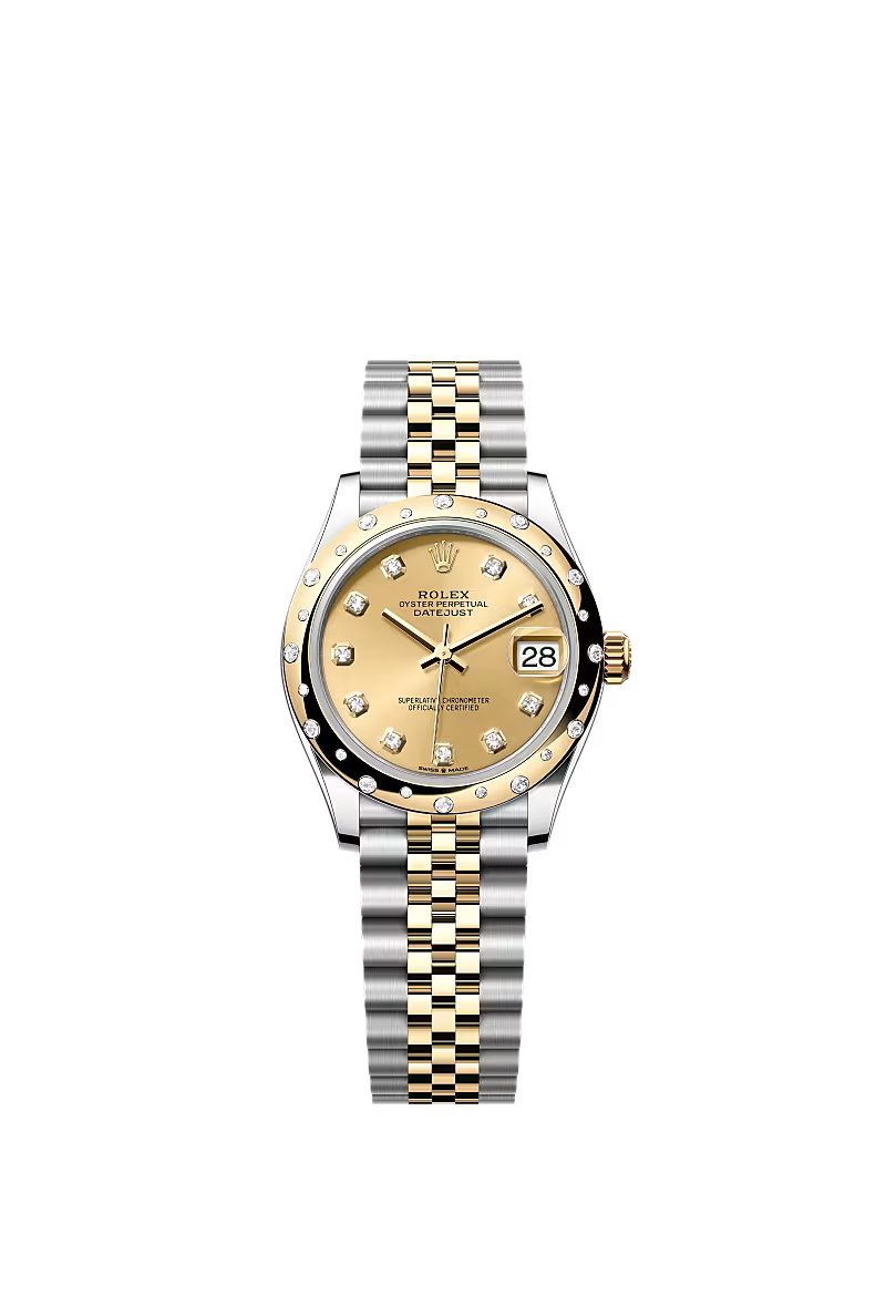 Women’s Rolex Datejust 31 Ref. 278343RBR – Yellow Rolesor, Champagne Diamond Dial, Jubilee Bracelet