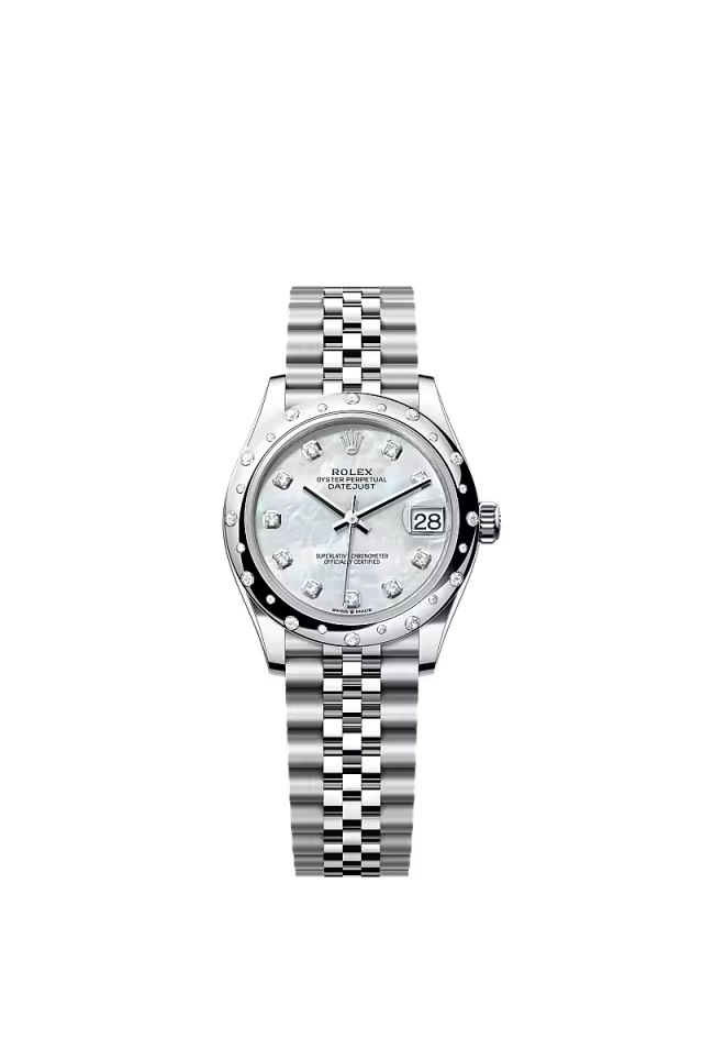 Women’s Rolex Datejust 31 Ref. 278344RBR White Mother-of-Pearl Diamond Dial Automatic Watch - Zeuskicks