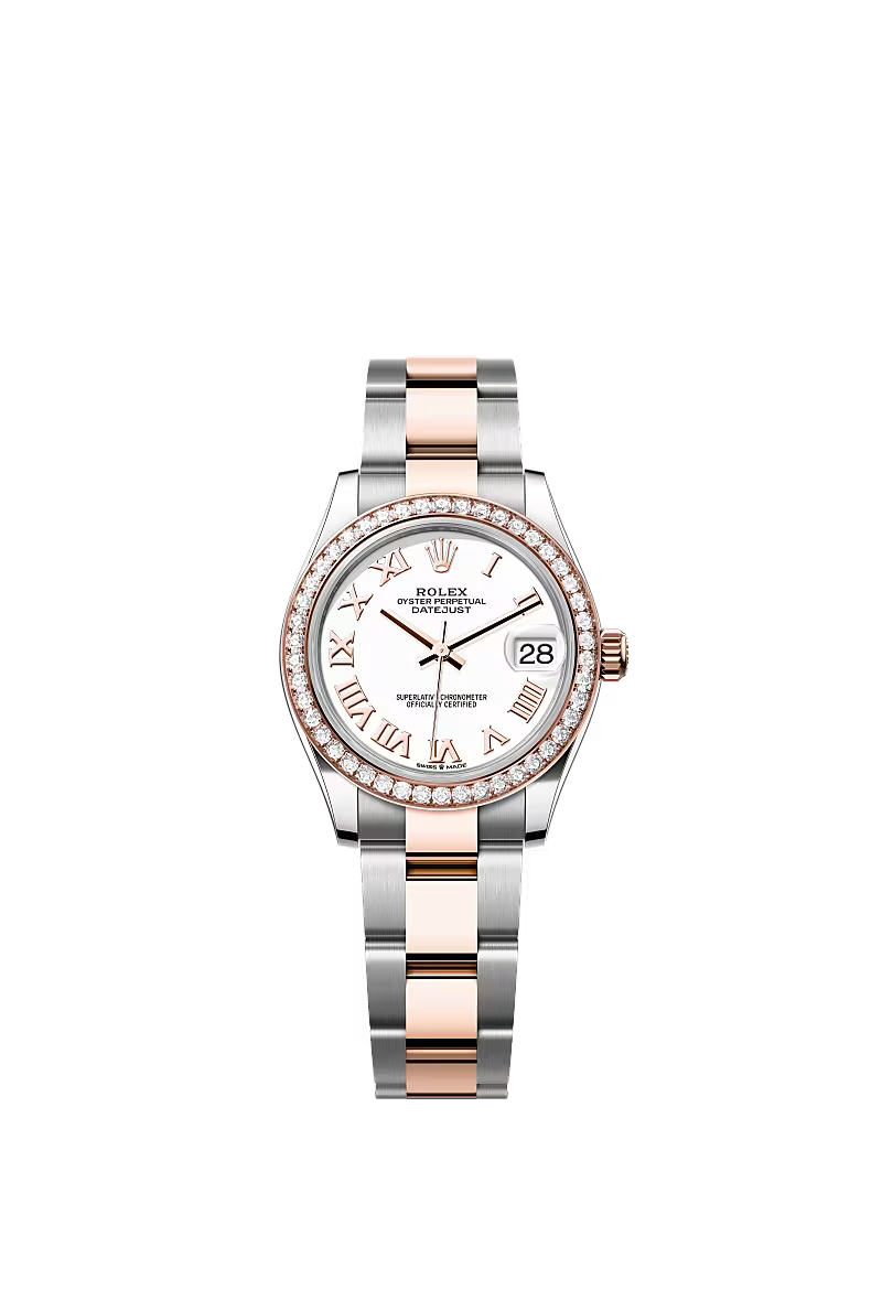 Women’s Rolex Datejust 31 278381RBR Oystersteel & Everose Gold Diamond Watch – White Dial