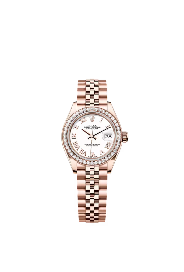 Women’s Rolex Lady-Datejust 28 mm Everose Gold White Dial Watch with Jubilee Bracelet - Zeuskicks