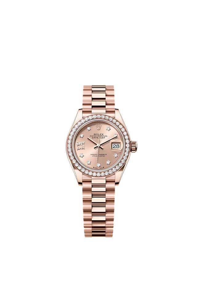 Women’s Rolex Lady-Datejust 28 mm Everose Gold & Diamond Rosé Dial Watch - Zeuskicks
