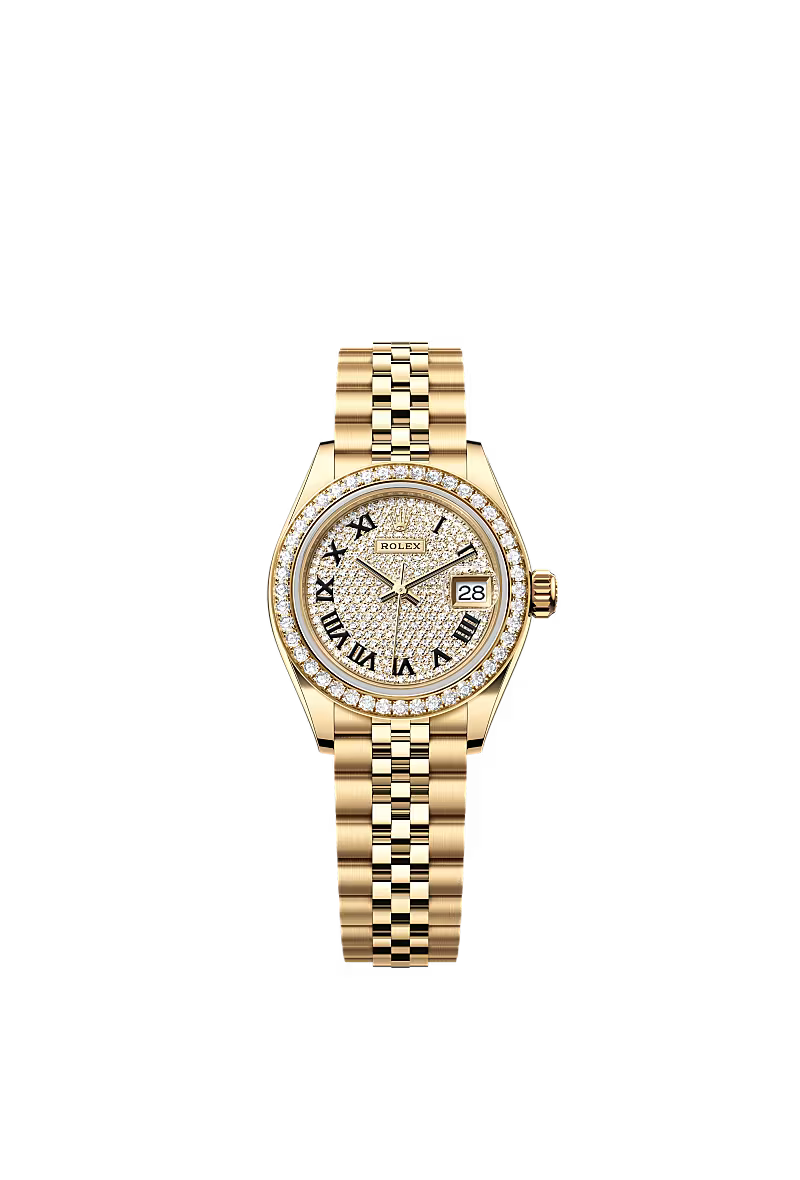 Rolex Lady-Datejust 28 mm Yellow Gold & Diamond-Paved Dial – 291 Diamonds, Jubilee Bracelet - Zeuskicks