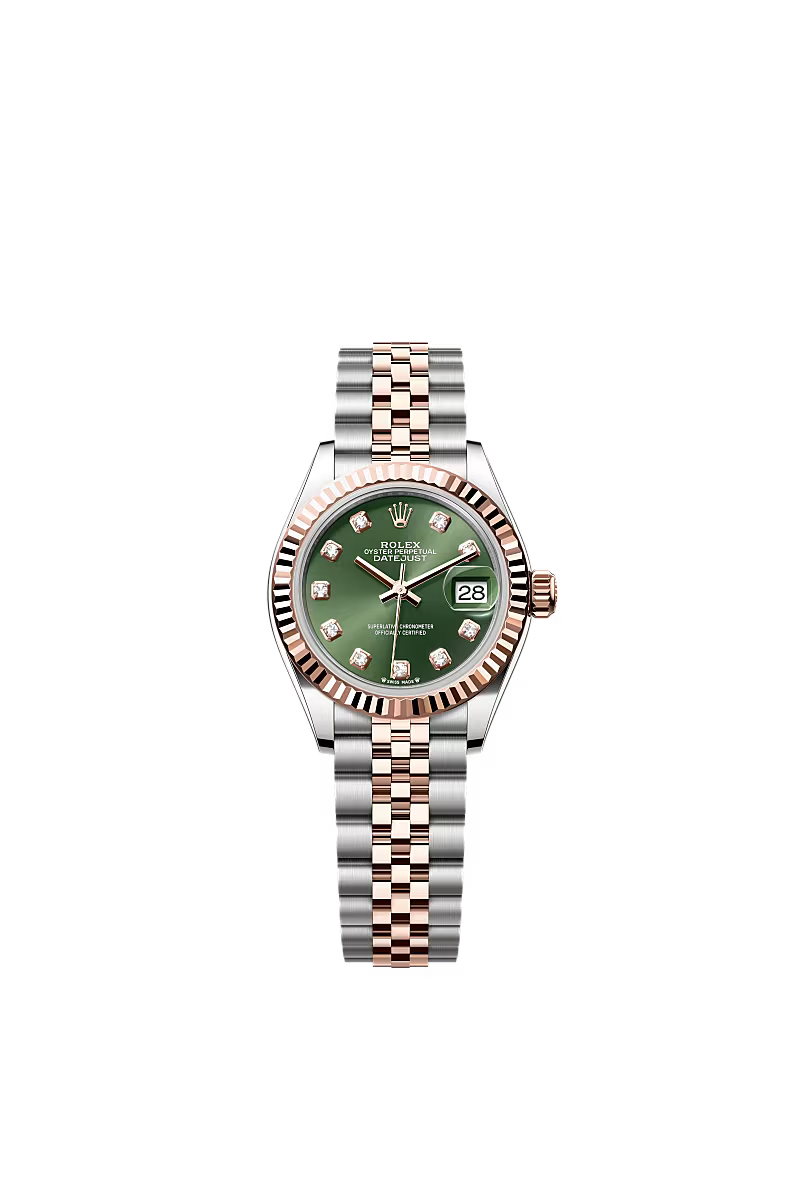 Ladies’ Rolex Lady-Datejust 28 Ref. 279171 Olive Green Diamond Dial Automatic Watch with Jubilee Bracelet
