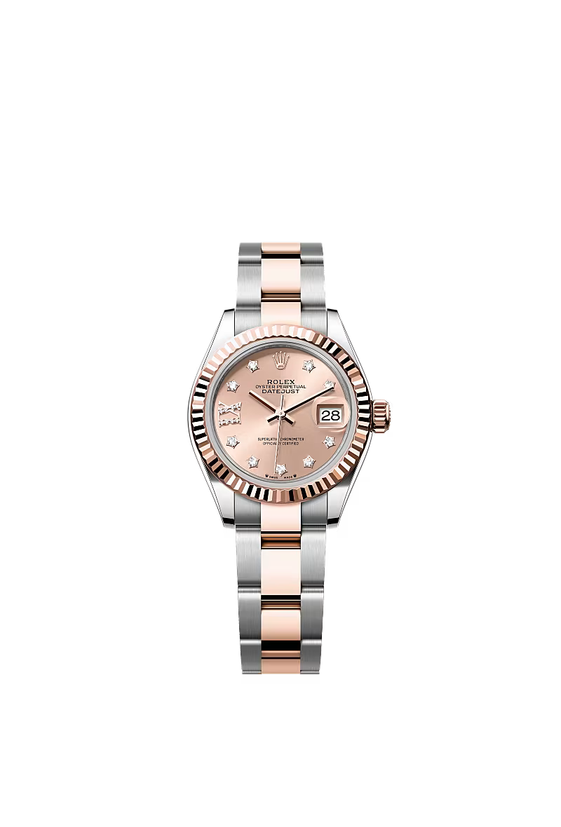 Ladies’ Rolex Lady-Datejust 28 Ref. 279171 Rosé Diamond Dial Automatic Watch with Oyster Bracelet