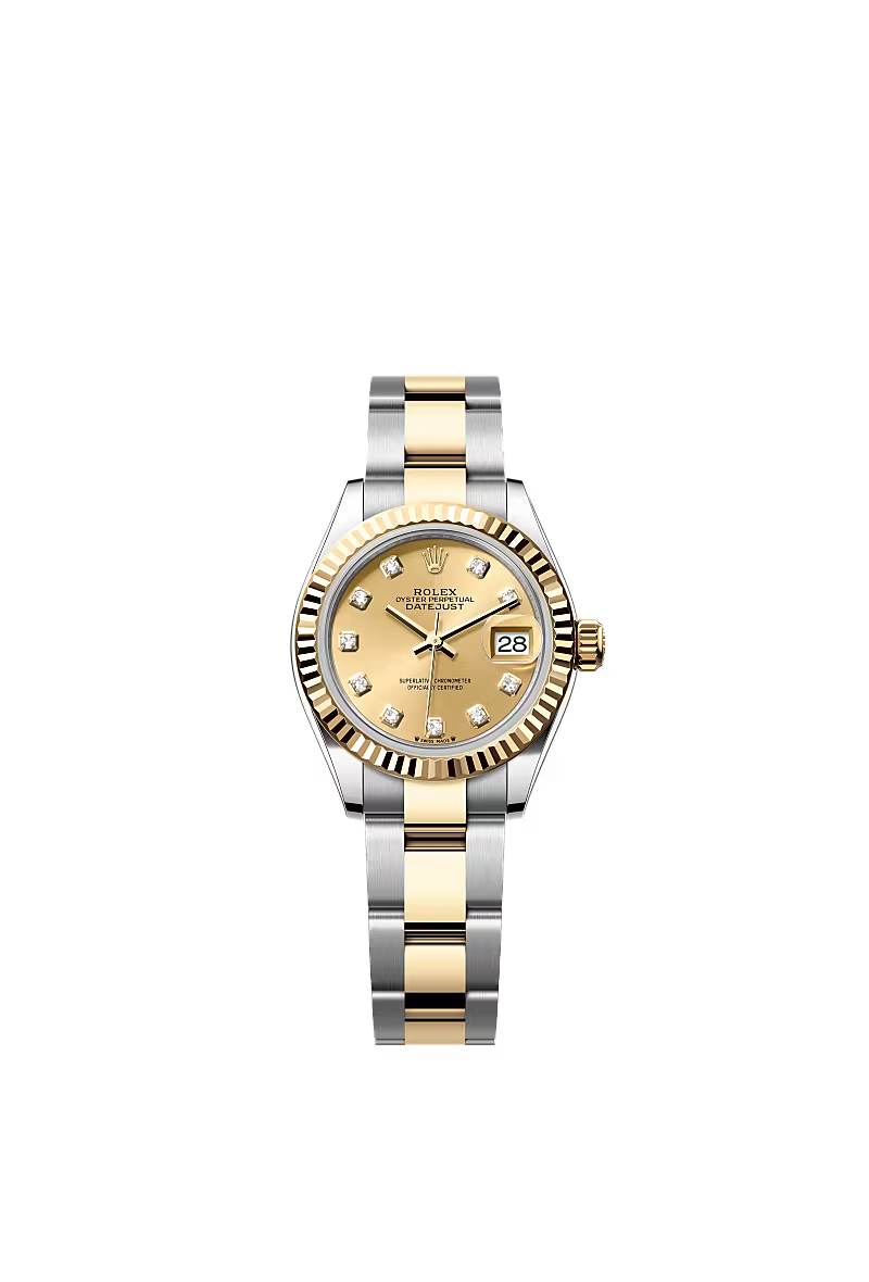 Women’s Rolex Lady-Datejust 279173 28mm Yellow Rolesor Champagne Dial Diamond Watch - Zeuskicks