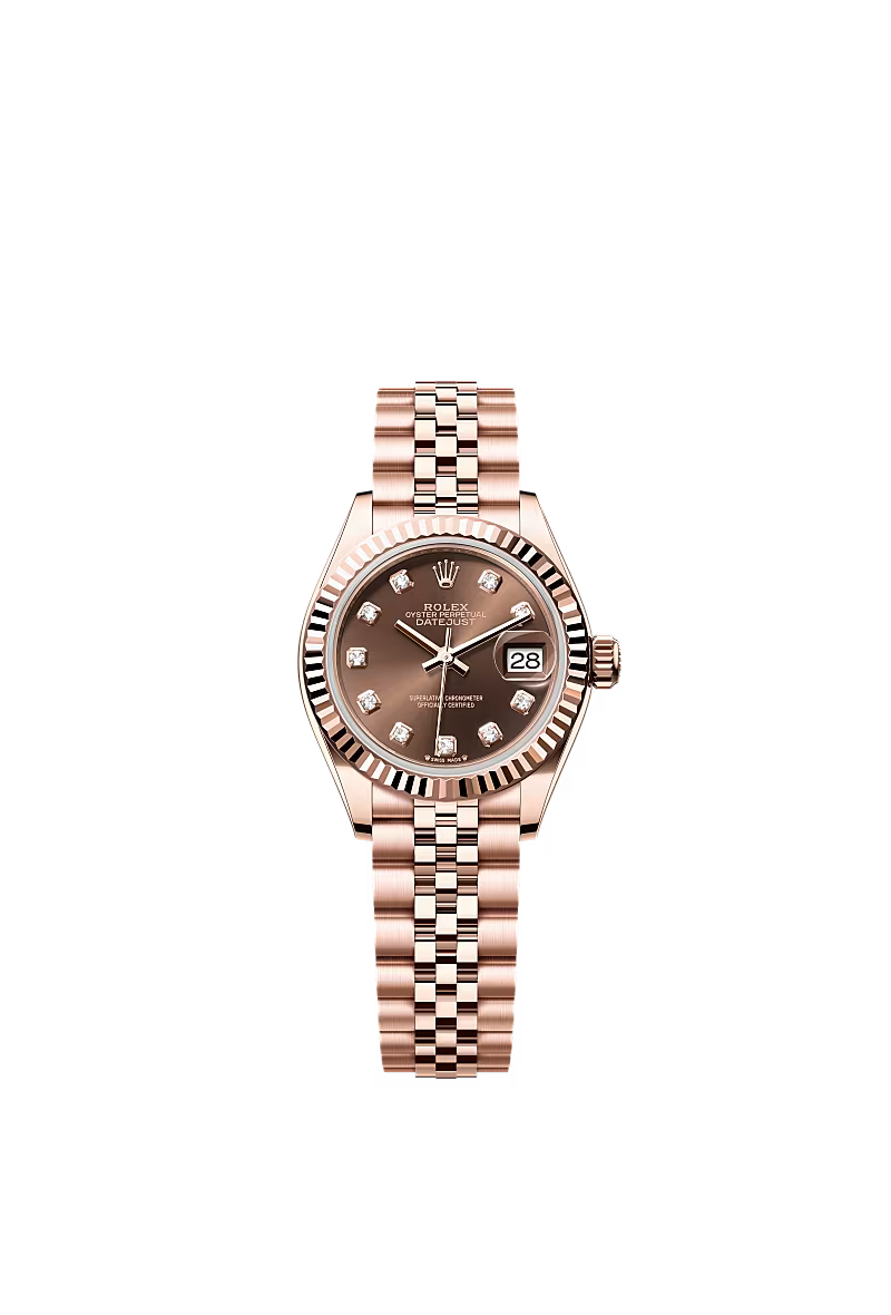 Women’s Rolex Lady-Datejust 28 mm Everose Gold – Chocolate Diamond-Set Dial with Jubilee Bracelet, Reference 279175 - Zeuskicks