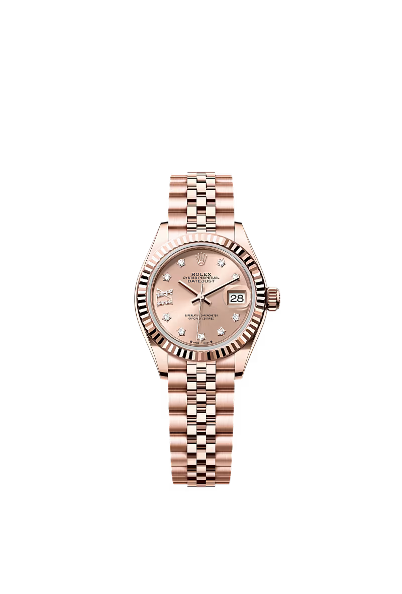 Women’s Rolex Lady-Datejust 28 mm Everose Gold – Rosé Dial with Diamond Accents & Jubilee Bracelet, Reference 279175 - Zeuskicks