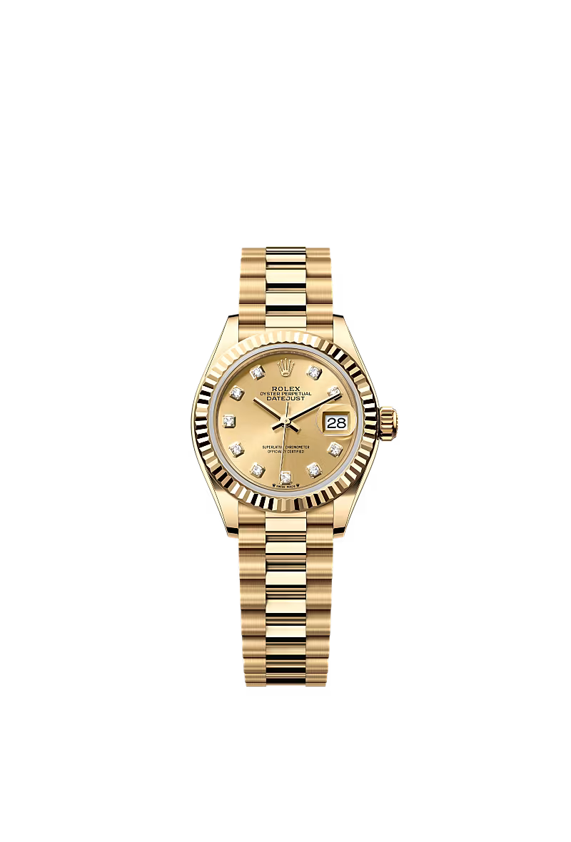 Ladies’ Rolex Lady-Datejust 28 mm Yellow Gold Watch – Champagne Diamond Dial - Zeuskicks