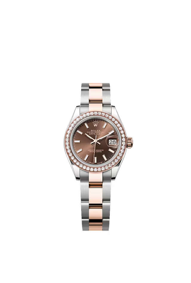 Women’s Rolex Lady-Datejust 279381RBR 28mm Oystersteel & Everose Gold with Diamonds Chocolate Dial - Zeuskicks