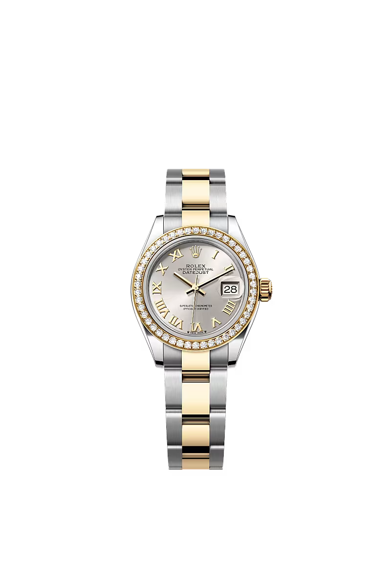 Ladies’ Rolex Lady-Datejust 28 mm Oystersteel & Yellow Gold – 279383RBR – Silver Dial with Diamond Bezel - Zeuskicks