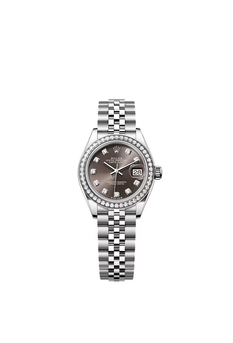 Women’s Rolex Lady-Datejust 279384RBR 28mm White Rolesor Diamond Dial Watch - Zeuskicks