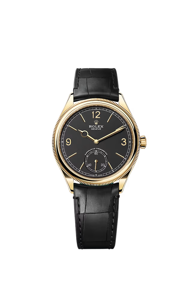 Men’s Rolex 1908 52508 39 mm Yellow Gold Leather Strap Automatic Watch